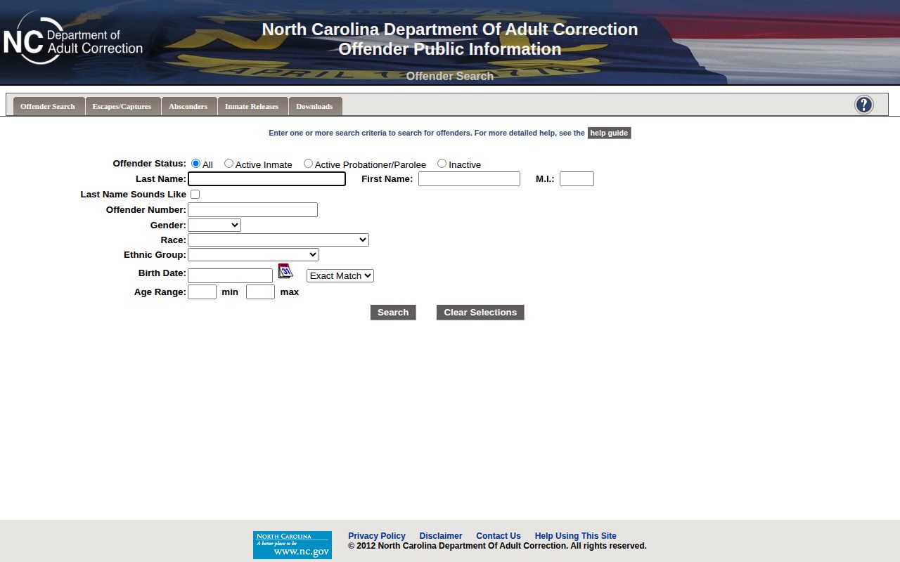 NC DAC offender search for Randolph County released inmates